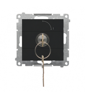 Łącznik na kluczyk jednobiegunowy moduł 2 pozycyjny "0-I" styk NO, 5 A, 250 V Czarny mat Simon55 TW1K.01/149
