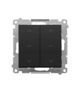 Przycisk roletowy podwójny trójpozycyjny 1-0-2 moduł 10 A, 250 V, szybkozłącza Czarny mat Simon55 TZP2.01/149