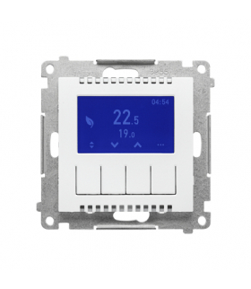 Termostat programowalny z wyświetlaczem moduł Biały mat Simon55 TETD1A.01/111