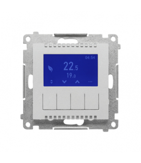 Termostat programowalny z wyświetlaczem moduł Aluminium mat Simon55 TETD1A.01/143