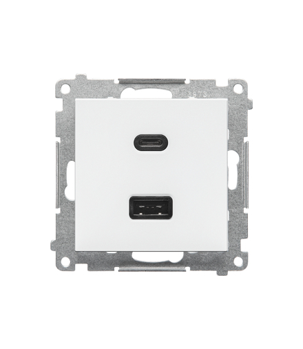 Ładowarka USB typ A+C moduł Biały mat Simon55 TEC2CA.01/111