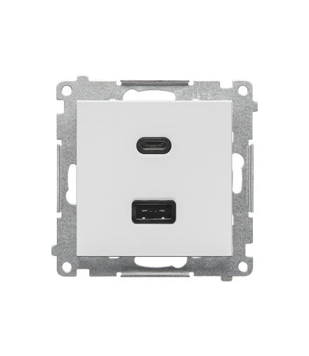 Ładowarka USB typ A+C moduł Jasnoszary mat Simon55 TEC2CA.01/114