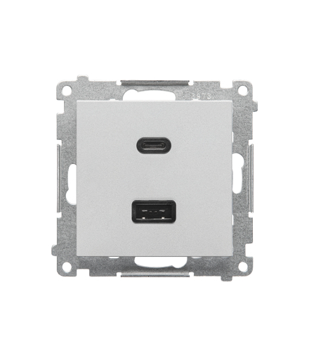 Ładowarka USB typ A+C moduł Aluminium mat Simon55 TEC2CA.01/143