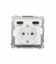 Gniazdo schuko ze zintegrowaną ładowarką 2xUSB A moduł Biały mat Simon55 TGSZ1ZUSB2AA.01/111