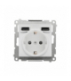 Gniazdo schuko ze zintegrowaną ładowarką 2xUSB A moduł Jasnoszary mat Simon55 TGSZ1ZUSB2AA.01/114