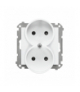 Gniazdo wtyczkowe podwójne bez uziemienia z przesłonami moduł 16 A, 250 V, szybkozłącza Biały mat Simon55 TG2MCZ.01/111
