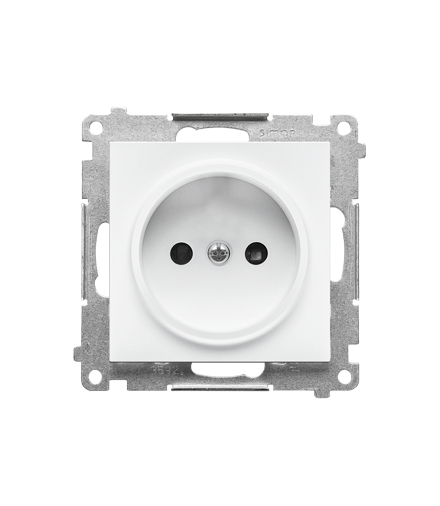 Gniazdko wtyczkowe bez uziemienia z przesłonami moduł 16 A, 250 V, szybkozłącza Biały mat Simon55 TG1CZ.01/111