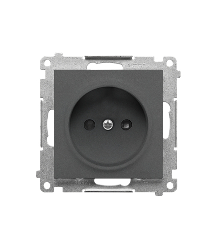 Gniazdko wtyczkowe bez uziemienia z przesłonami moduł 16 A, 250 V, szybkozłącza Grafitowy mat Simon55 TG1CZ.01/116