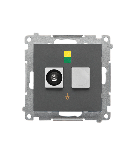 Gniazdo ekwipotencjalne pojedyncze moduł Grafitowy mat Simon55 TGEK1.01/116