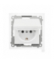 Gniazdo Schuko do wersji IP44 z przesłonami z uszczelką ramki moduł 16 A, 250 V, szybkozłącza. Klapka w kolorze pokrywy Biały mat Simon55 TGSZ1BCZ.01/111