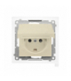 Gniazdo Schuko do wersji IP44 z przesłonami z uszczelką ramki moduł 16 A, 250 V, szybkozłącza. Klapka w kolorze pokrywy Szampański mat Simon55 TGSZ1BCZ.01/144