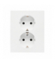 Gniazdo Schuko z przesłonami podwójne 16 A, 250 V, zaciski śrubowe Biały mat Simon55 TGSZ2PZFAR/111