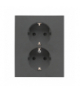 Gniazdo Schuko z przesłonami podwójne 16 A, 250 V, zaciski śrubowe Grafitowy mat Simon55 TGSZ2PZFAR/116