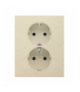 Gniazdo Schuko z przesłonami podwójne 16 A, 250 V, zaciski śrubowe Szampański mat Simon55 TGSZ2PZFAR/144