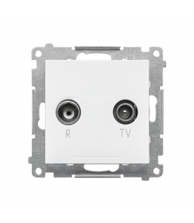Gniazdo antenowe R-TV końcowe separowane moduł. 1x Wejście 5"862 MHz Biały mat Simon55 TAK.01/111