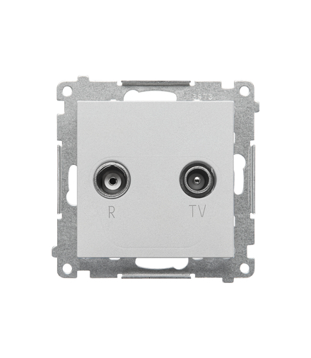 Gniazdo antenowe R-TV końcowe separowane moduł. 1x Wejście 5"862 MHz Aluminium mat Simon55 TAK.01/143