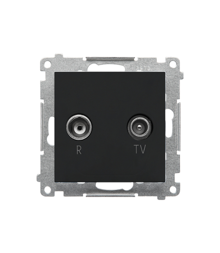 Gniazdo antenowe R-TV końcowe separowane moduł. 1x Wejście 5"862 MHz Czarny mat Simon55 TAK.01/149