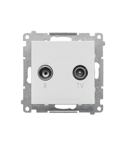 Gniazdo antenowe R-TV przelotowe 10 dB moduł. 1x Wejście 5"862 MHz Jasnoszary mat Simon55 TAP10.01/114