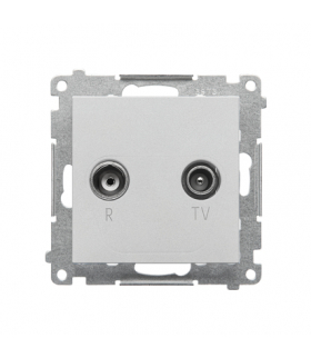 Gniazdo antenowe R-TV zakończeniowe 10 dB do gniazd przelotowych moduł. 1x Wejście 5"862 MHz Aluminium mat Simon55 TAZ.01/143
