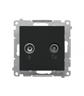 Gniazdo antenowe R-TV zakończeniowe 10 dB do gniazd przelotowych moduł. 1x Wejście 5"862 MHz Czarny mat Simon55 TAZ.01/149