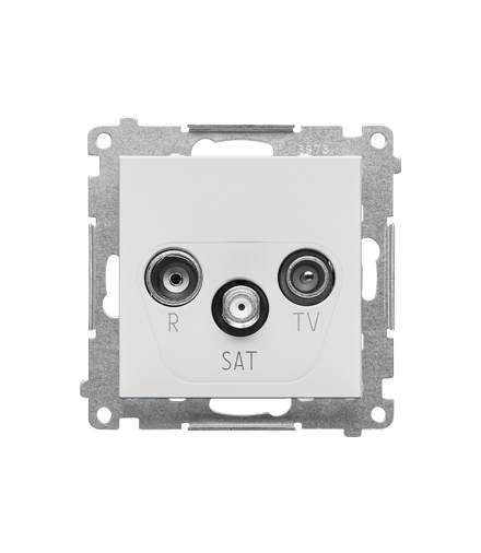 Gniazdo antenowe R-TV-SAT końcowezakończeniowe moduł. 1x Wejście 5 MHz"2,4 GHz Jasnoszary mat Simon55 TASK.01/114