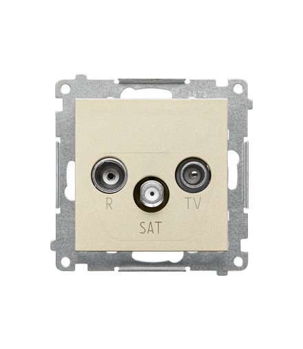 Gniazdo antenowe R-TV-SAT końcowezakończeniowe moduł. 1x Wejście 5 MHz"2,4 GHz Szampański mat Simon55 TASK.01/144