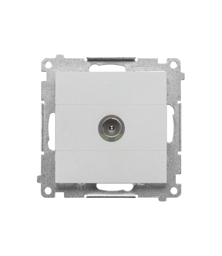 Gniazdo antenowe TV pojedyncze moduł. Do instalacji indywidualnych Aluminium mat Simon55 TAK1.01/143