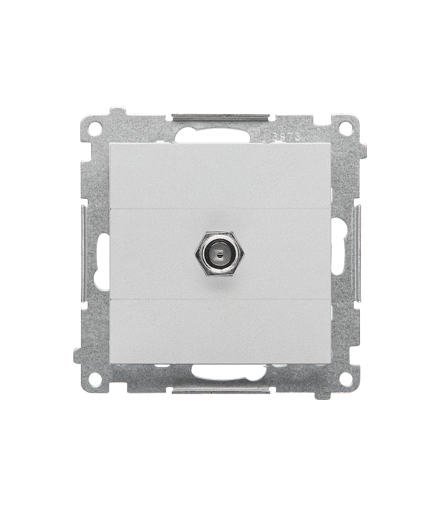 Gniazdo antenowe typu "F" pojedyncze moduł. Do instalacji indywidualnych Aluminium mat Simon55 TASF1.01/143