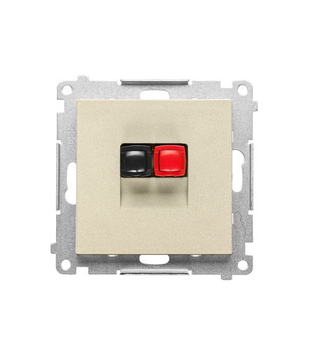 Gniazdo głośnikowe 1-krotne moduł. Przekrój przewodów dla wejścia i wyjścia 2,5 mm2 Szampański mat Simon55 TGL1.01/144