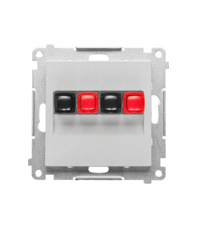 Gniazdo głośnikowe 2-krotne moduł. Przekrój przewodów dla wejścia i wyjścia 2,5 mm2 Aluminium mat Simon55 TGL2.01/143