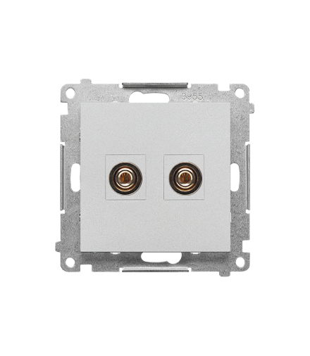 Gniazdo głośnikowe pojedyncze moduł. Przekrój przewodów dla wyjścia do 6 mm2 Aluminium mat Simon55 TGL.01/143