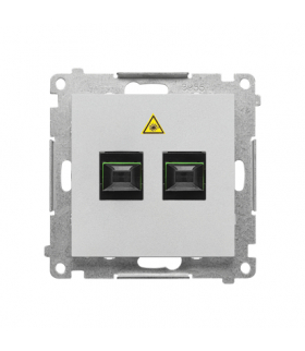 Gniazdo światłowodowe optyczne podwójne SCAPC moduł Aluminium mat Simon55 TGS2.01/143