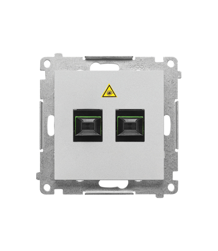 Gniazdo światłowodowe optyczne podwójne SCAPC moduł Aluminium mat Simon55 TGS2.01/143