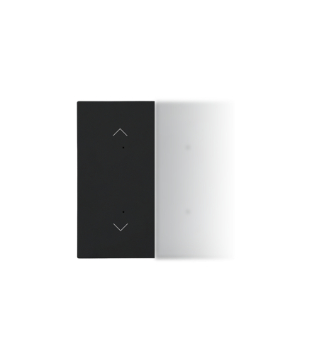 Klawisz połówkowy z piktogramem pojedynczej rolety do produktów Czarny mat Simon 55 Simon55 TKE21/149