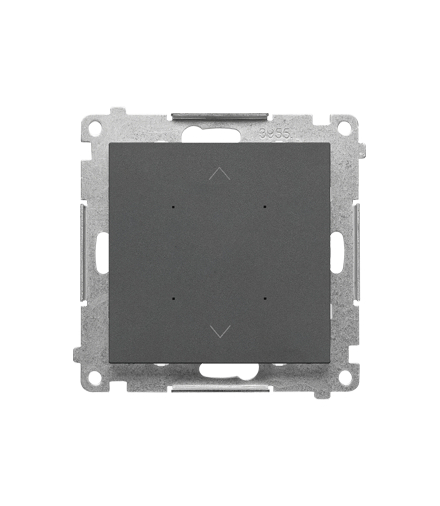 SHUTTER – Sterownik przyciskowy do obsługi rolety, żaluzji, markizy, firany, sterowany smartfonem, moduł Grafitowy mat Simon55 TEZ1W.01/116