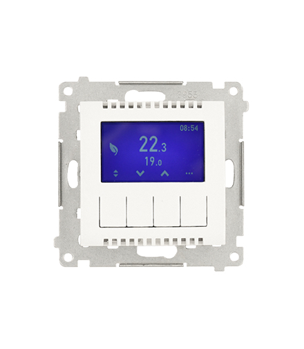 Regulator temperatury z wyświetlaczem (czujnik wewnętrzny lub sonda) biały Simon54 DETD1A.01/11