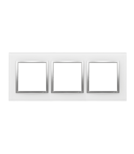 Ramka 3- krotna szklana srebrna perła DRN3/69
