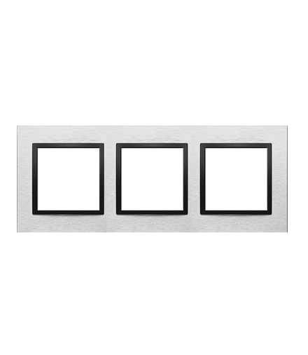 Ramka 3- krotna metalowa inox nero DRN3/82