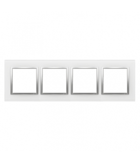 Ramka 4- krotna szklana srebrna perła DRN4/69