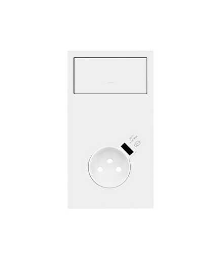 Panel 2-krotny pion: klawisz + gniazdo z zintegrowaną ładowarką USB biały mat Simon100 10020232-230