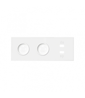 Panel 3-krotny: 2 gniazda + 2x1 ładowarka USB biały mat Simon100 10020321-230