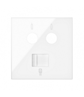 Pokrywa gniazda antenowego R/TV-SAT + komputerowe RJ45 kat.6 biały Simon100 10000072-130