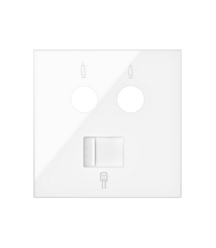 Pokrywa gniazda antenowego R/TV-SAT + komputerowe RJ45 kat.6 biały Simon100 10000072-130