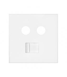 Pokrywa gniazda antenowego R/TV-SAT + komputerowe RJ45 kat.6 biały mat Simon100 10000072-230