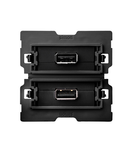 Gniazdo USB podwójne, 2.0, typ A żeńskie (mechanizm, bez ramki montażowej) Simon100 10000562-039