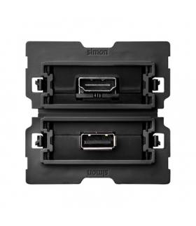 Gniazdo HDMI, v 1.4 żeńskie + USB, 2.0, typ A żeńskie (mechanizm, bez ramki montażowej) Simon100 10000563-039