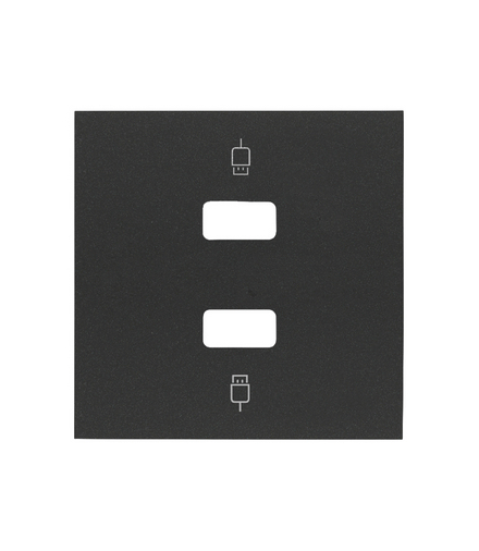 Pokrywa do gniazda USB podwójnego czarny mat Simon100 10001090-238