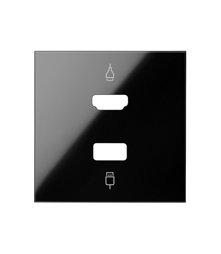 Pokrywa do gniazda HDMI+ USB czarny Simon100 10001095-138