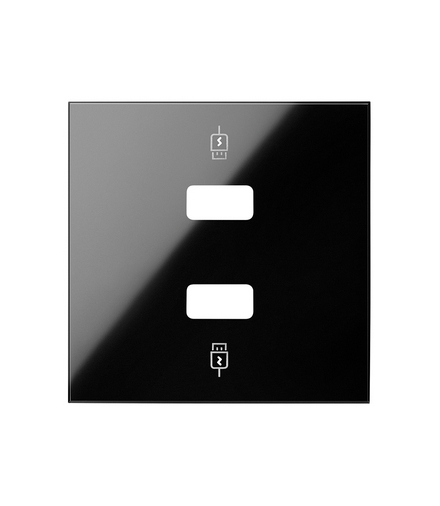 Pokrywa ładowarki USB podwójnej, ref.10000381-039 czarny Simon100 10001096-138