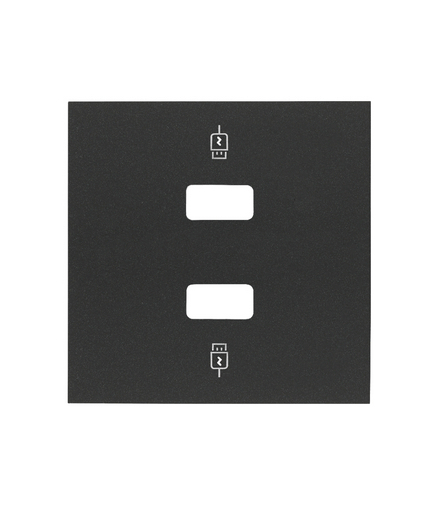 Pokrywa ładowarki USB podwójnej, ref.10000381-039 czarny mat Simon100 10001096-238